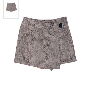 Zara Snake Print Faux Leather Skirt
